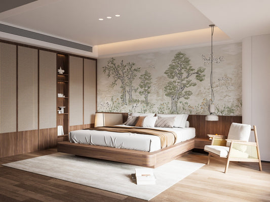 Soft Watercolor Trees Wall Mural A572
