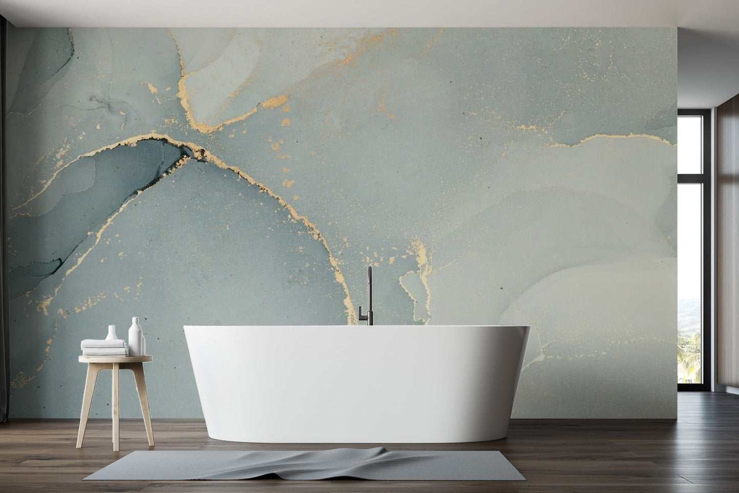 Elegant Grey Alcohol Ink Wall Mural abstract-15
