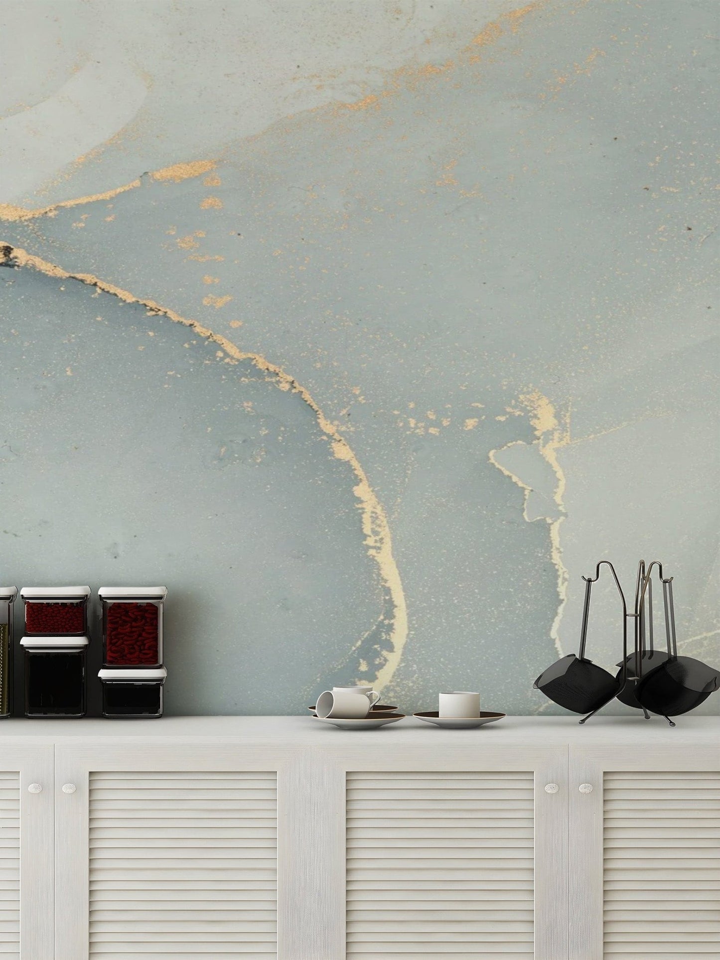 Artistic Grey Alcohol Ink Wallpaper Mural abstract-15
