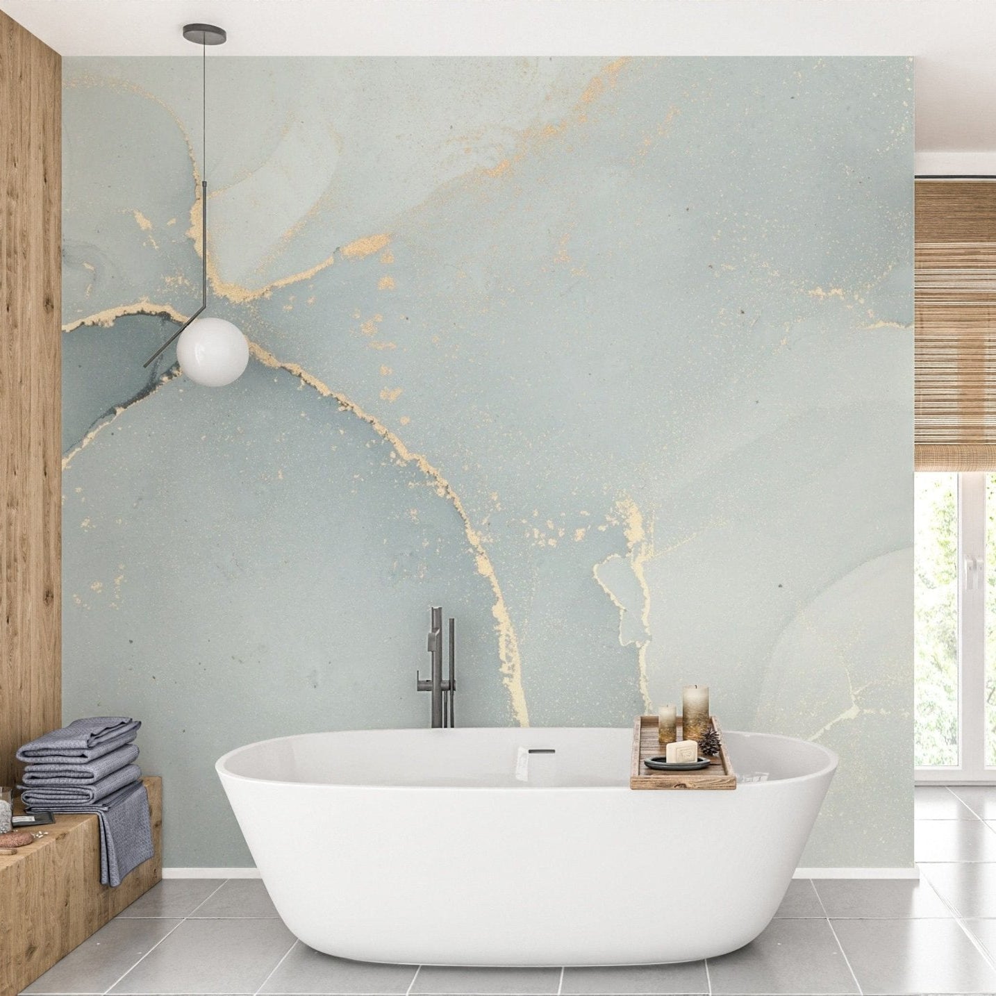 Minimalist Grey Alcohol Ink Pattern Mural abstract-15
