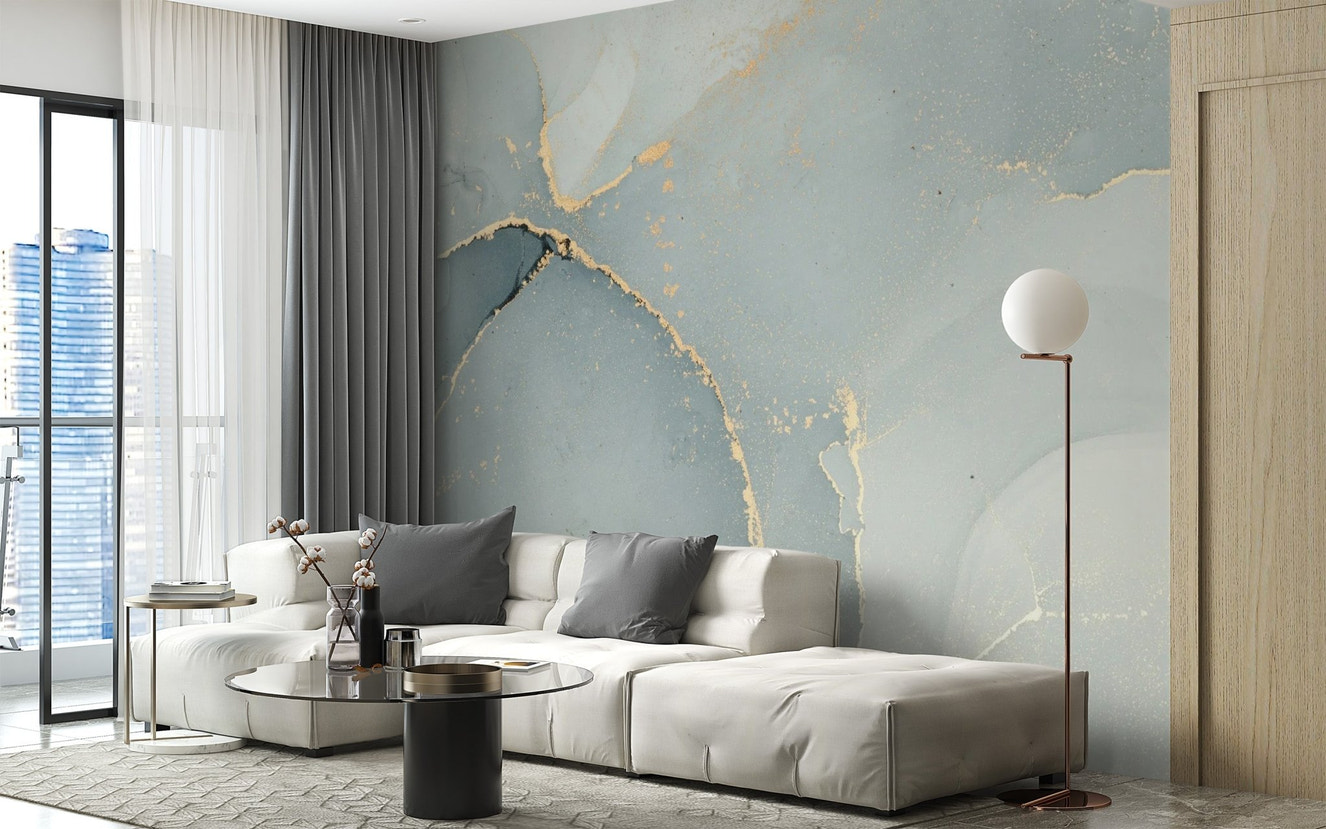 Grey Alcohol Ink Art Wallpaper Mural
