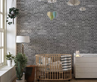Removable grey brick mural wallpaper brick-04
