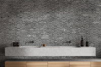 Charming grey brick wall mural wallpaper brick-04