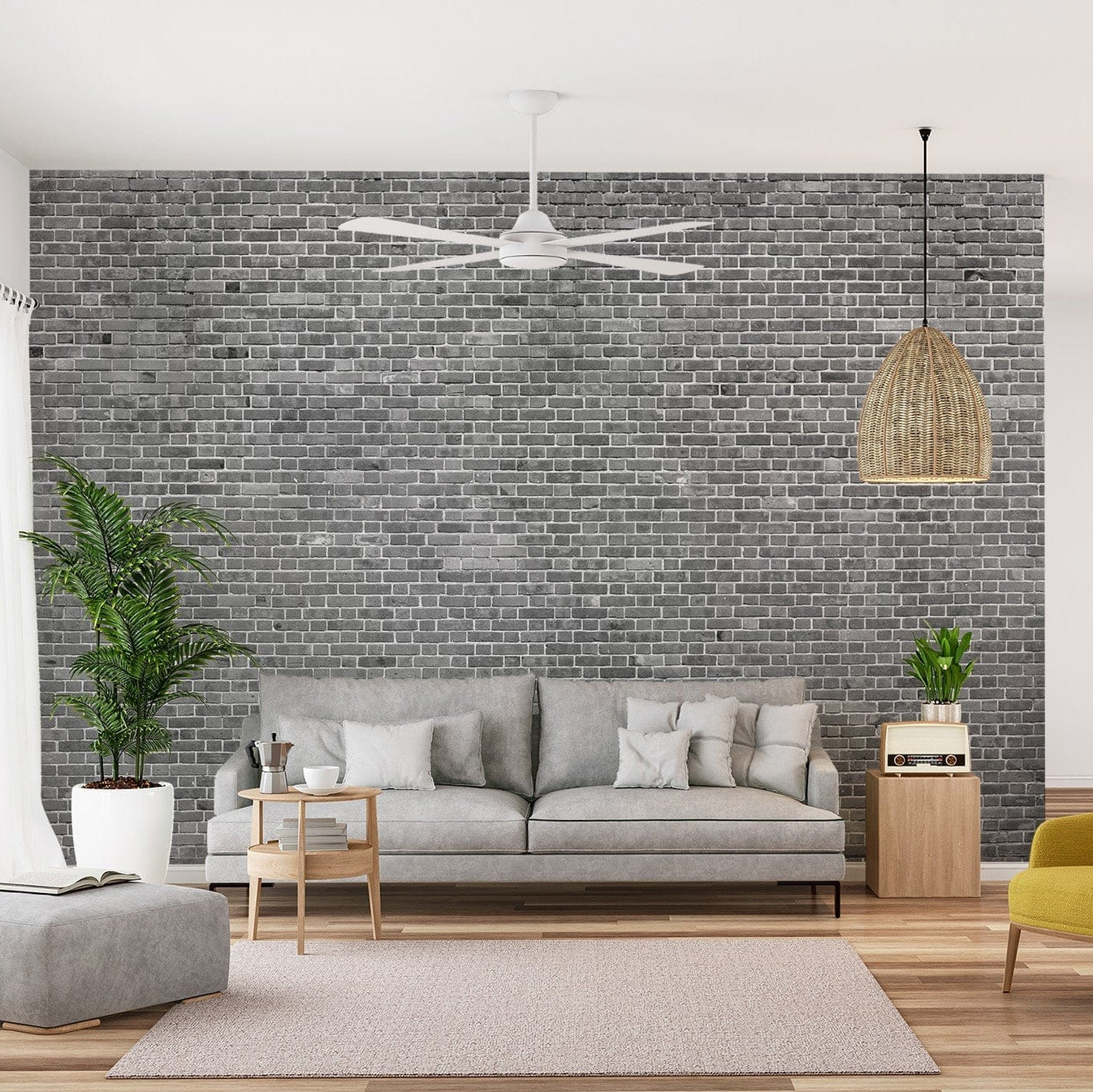 Grey Brick Wallpaper Mural - Giffywalls brick-04