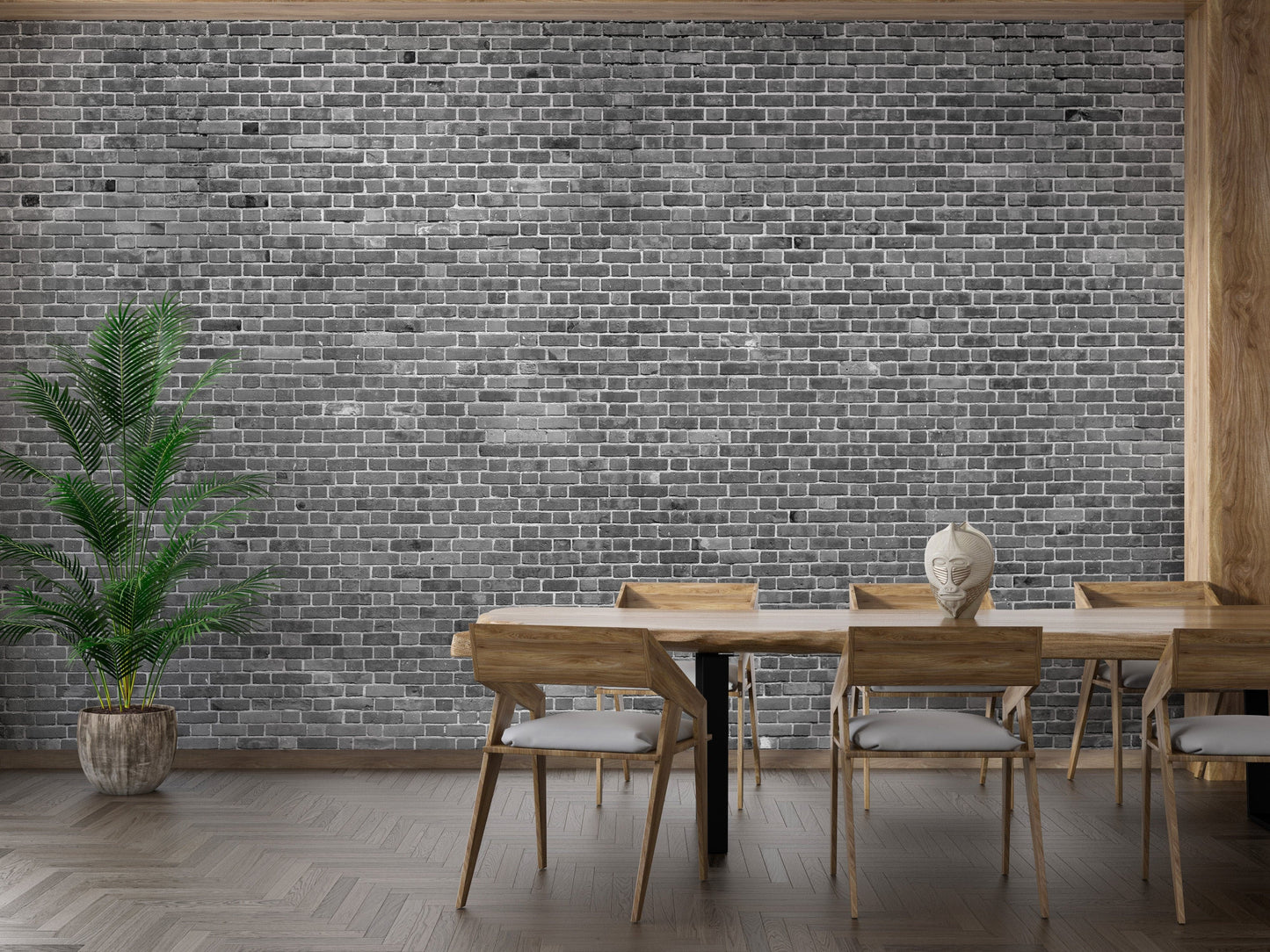 Grey Brick Wallpaper Mural - Giffywalls