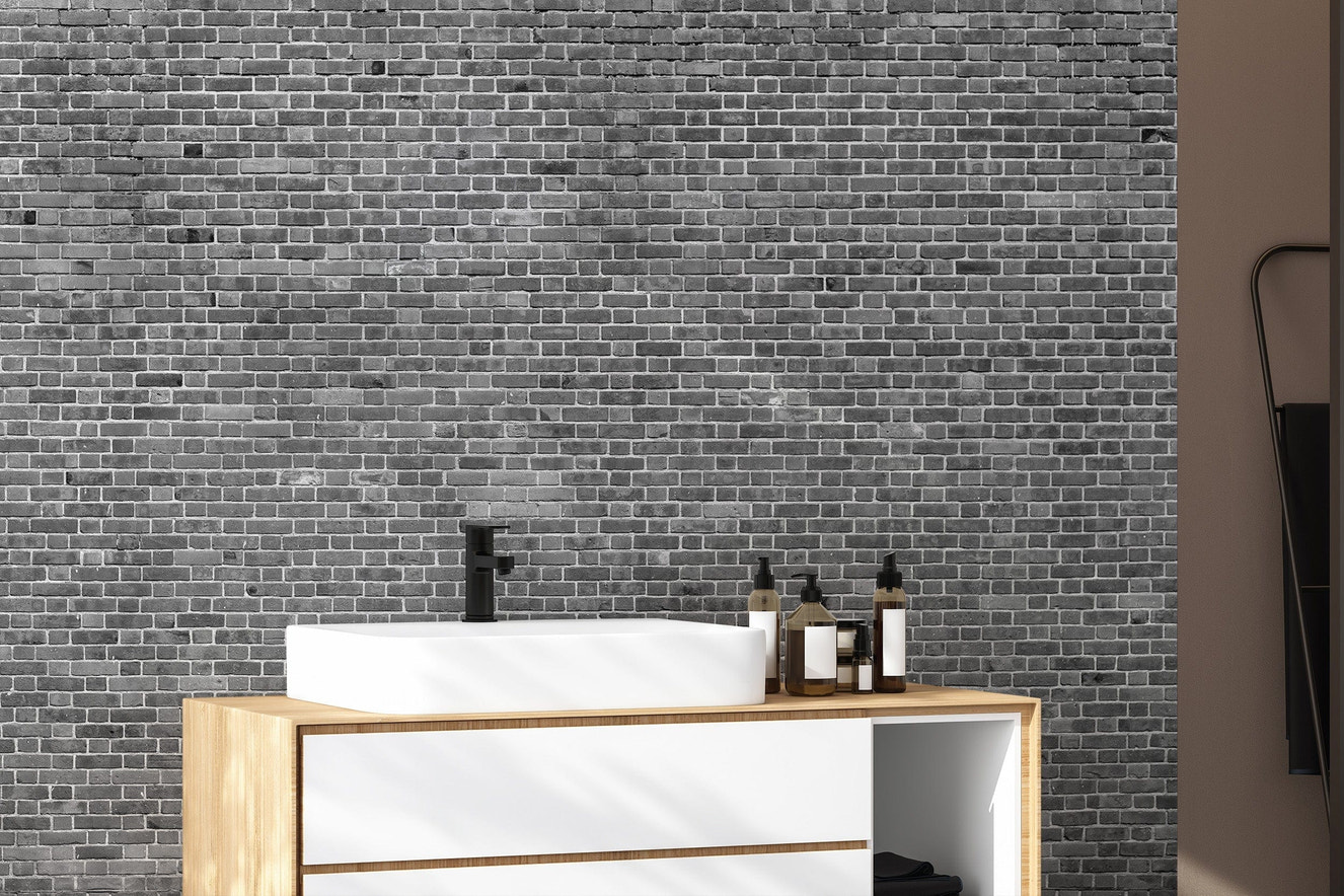 Grey Brick Wallpaper Mural