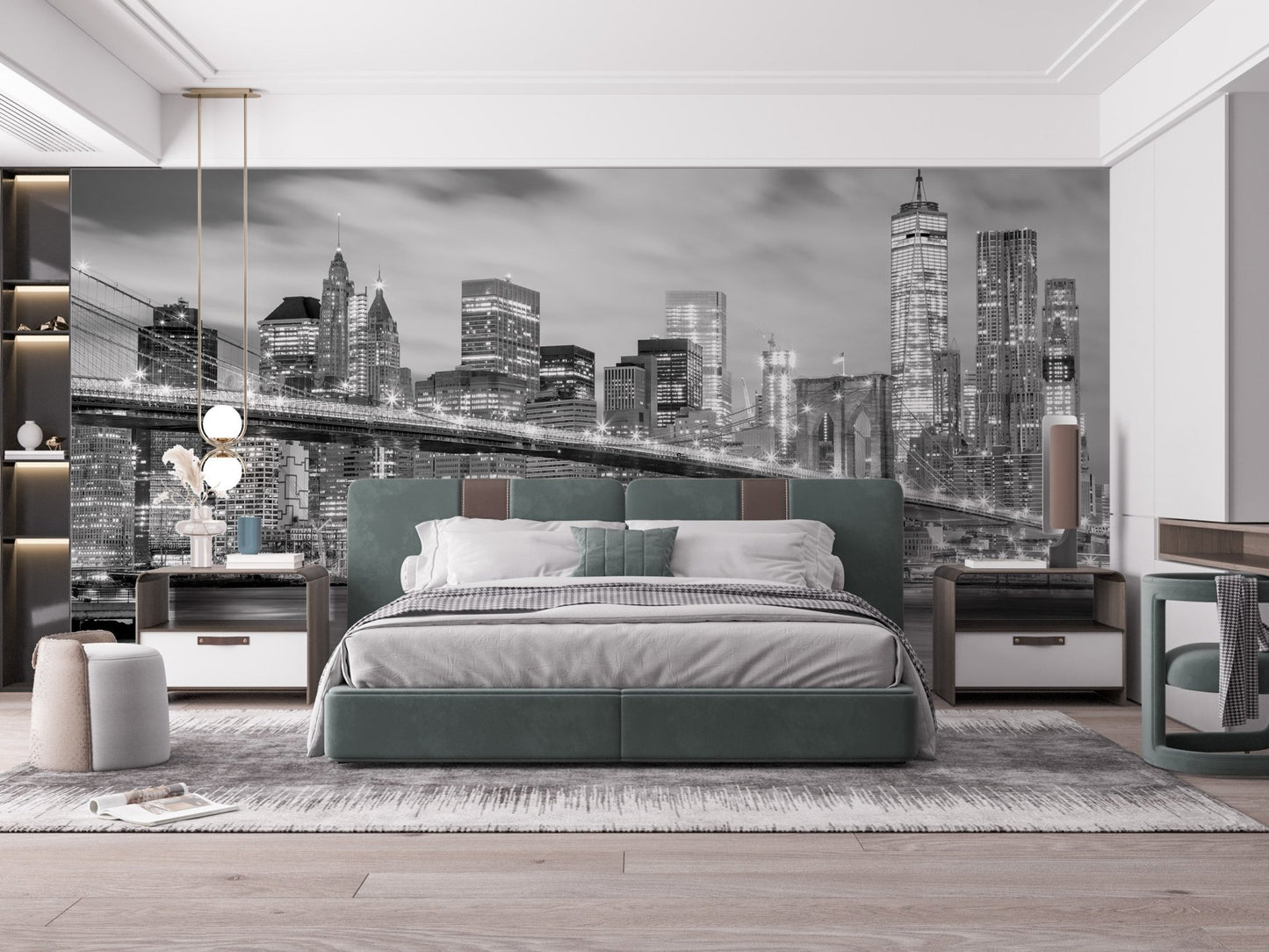 Brooklyn Bridge wallpaper with stunning city lights. A798