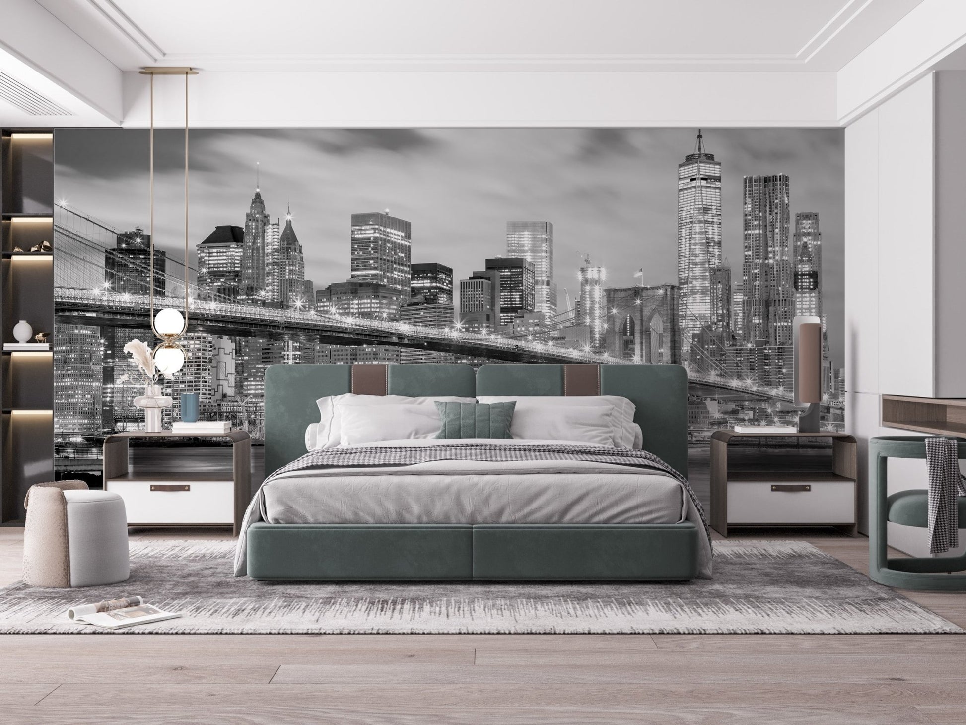 Brooklyn Bridge wallpaper with stunning city lights. A798