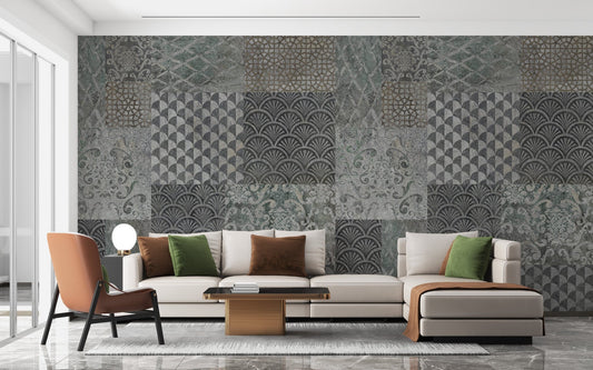 Grey concrete pattern wallpaper with flair A123

