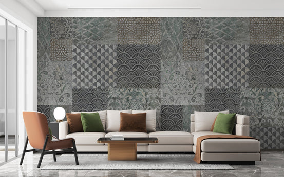 Grey concrete pattern wallpaper with flair A123
