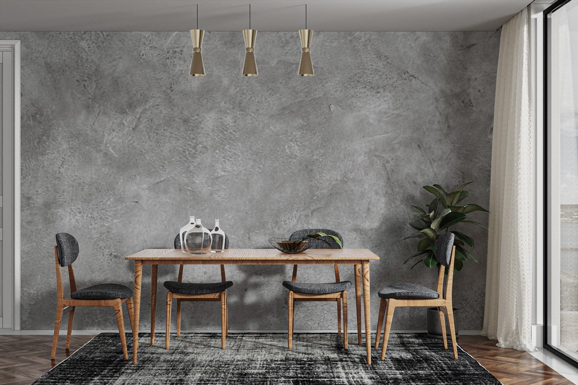 Grey Concrete Texture Wallpaper Mural - Giffywalls