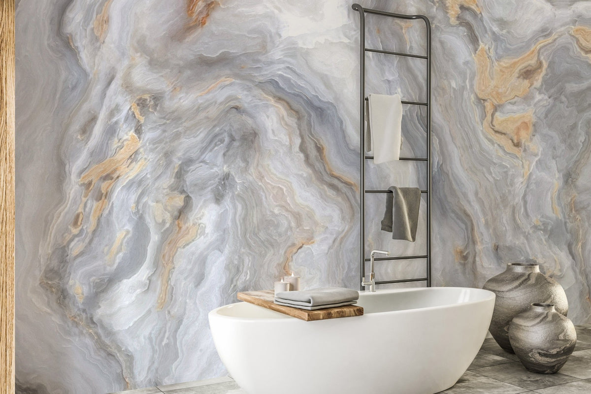 Luxurious grey marble effect wallpaper A836