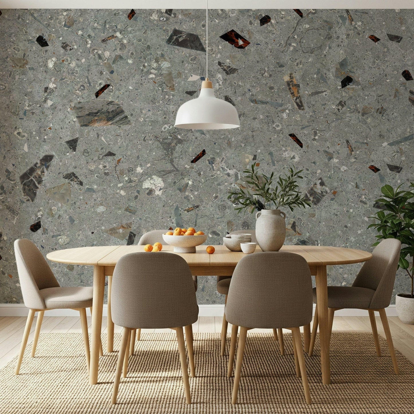 Charcoal Granite texture wallpaper for bold interiors.