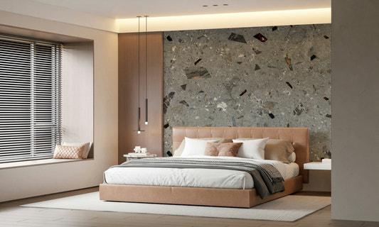 Dark Grey Granite pattern wallpaper for industrial rooms.