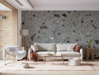 Industrial Grey Granite chip design wall covering.