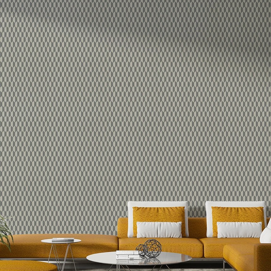 Hexagon pattern wallpaper in sleek grey tones


