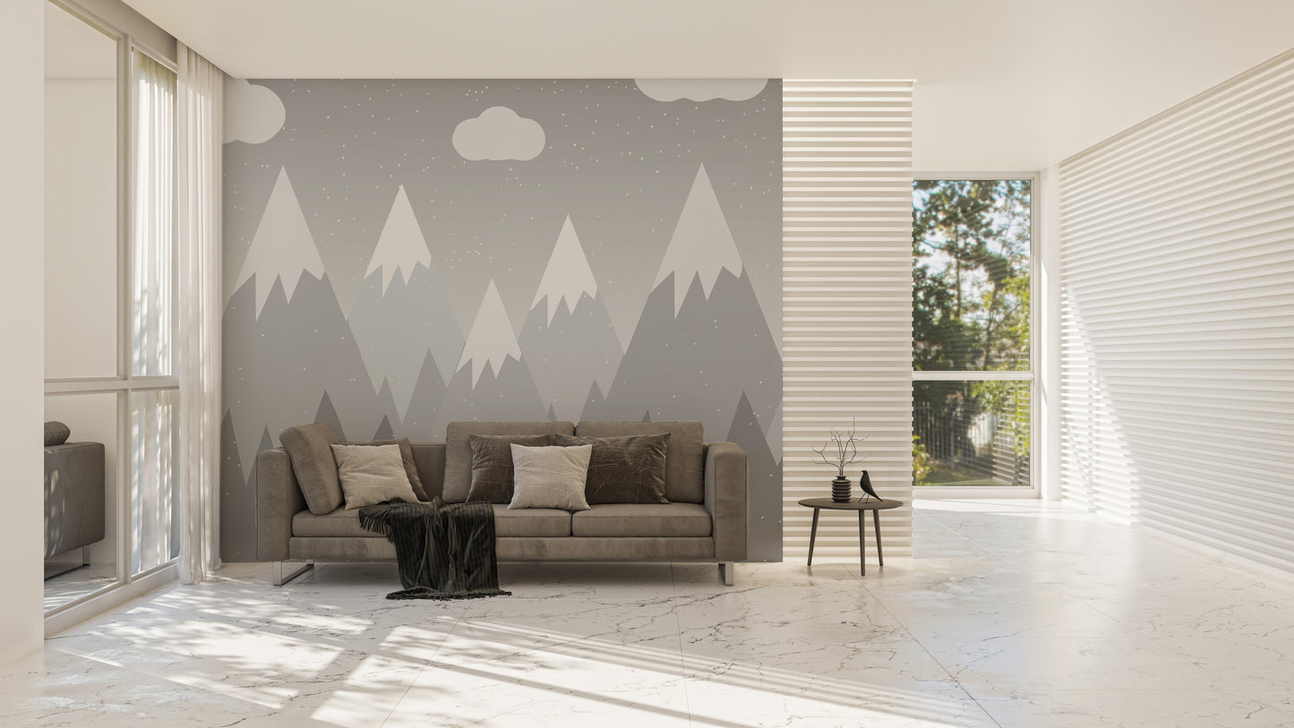 Playroom mountain wallpaper
