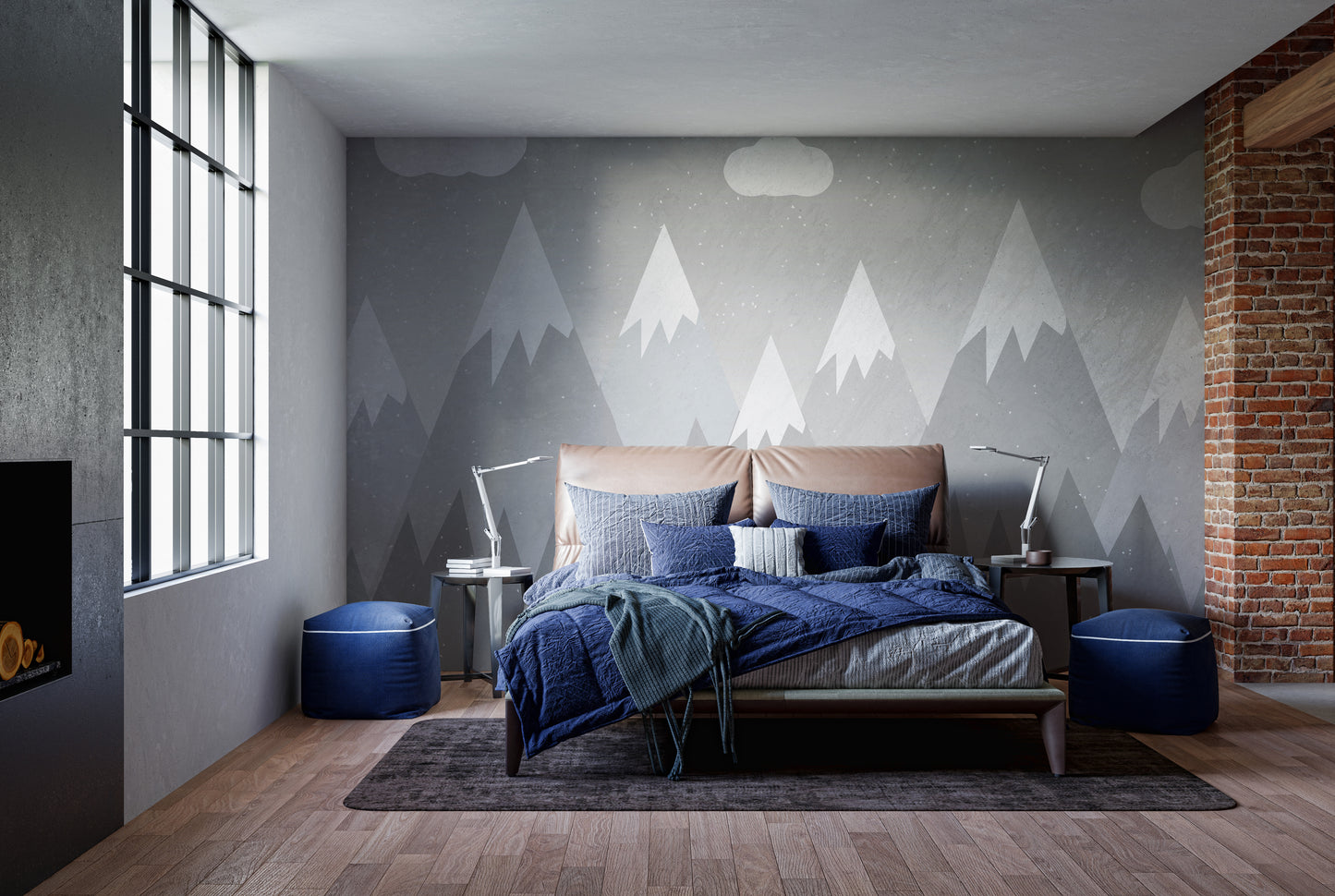 Adventure mountain kids mural
