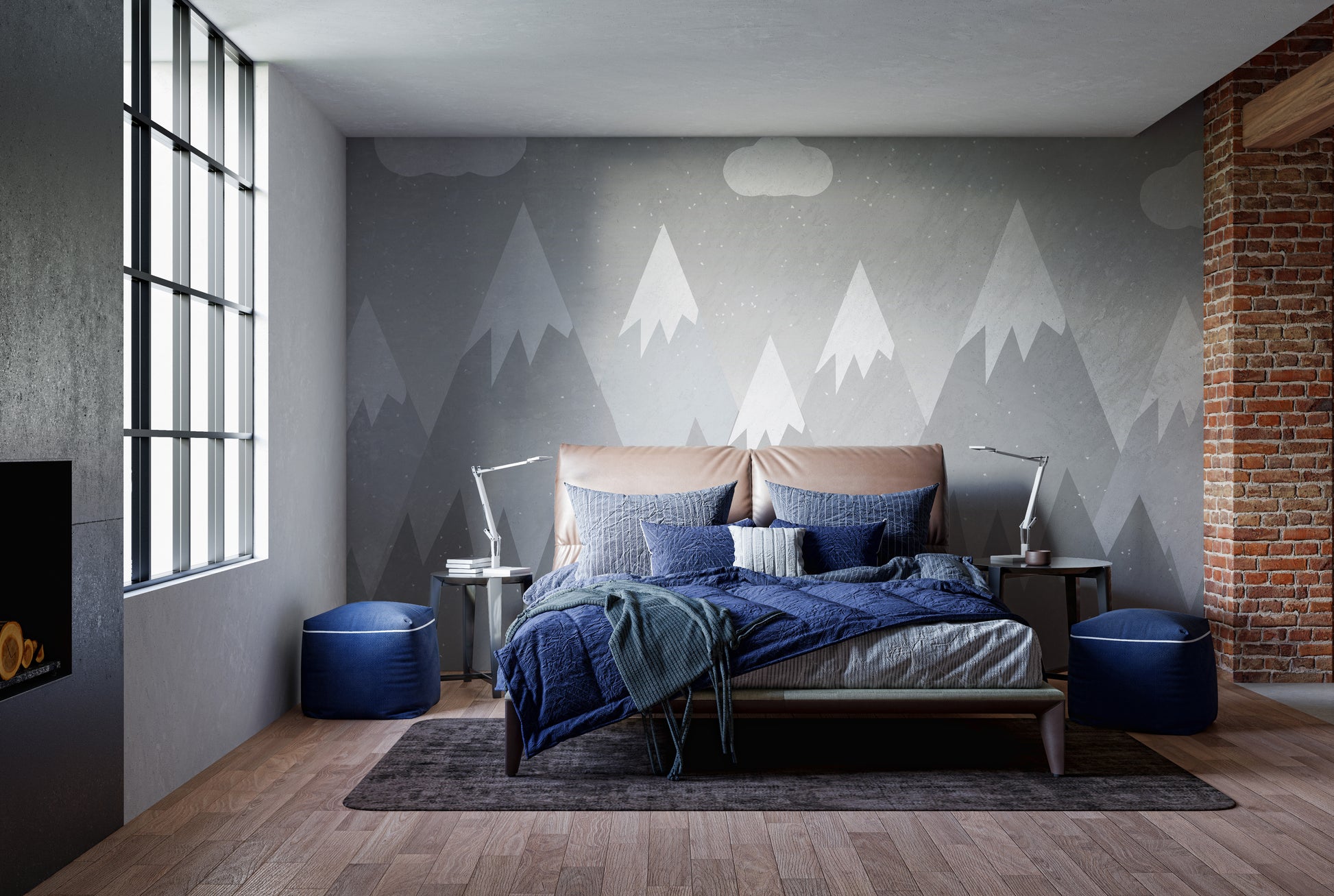 Adventure mountain kids mural
