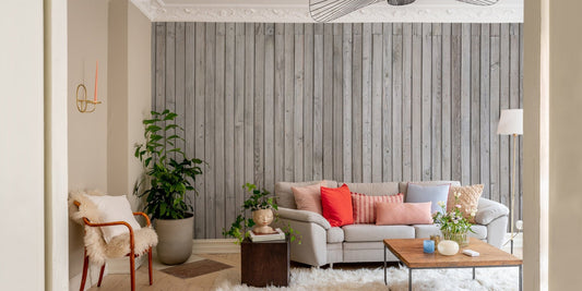 Grey wood effect wall mural
