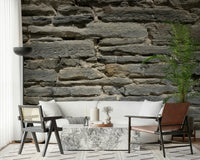 Sophisticated hallway featuring the Grey Stone Layers wall mural., GD6069