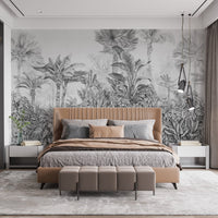 Detailed grey forest wall murals for rooms
 C522