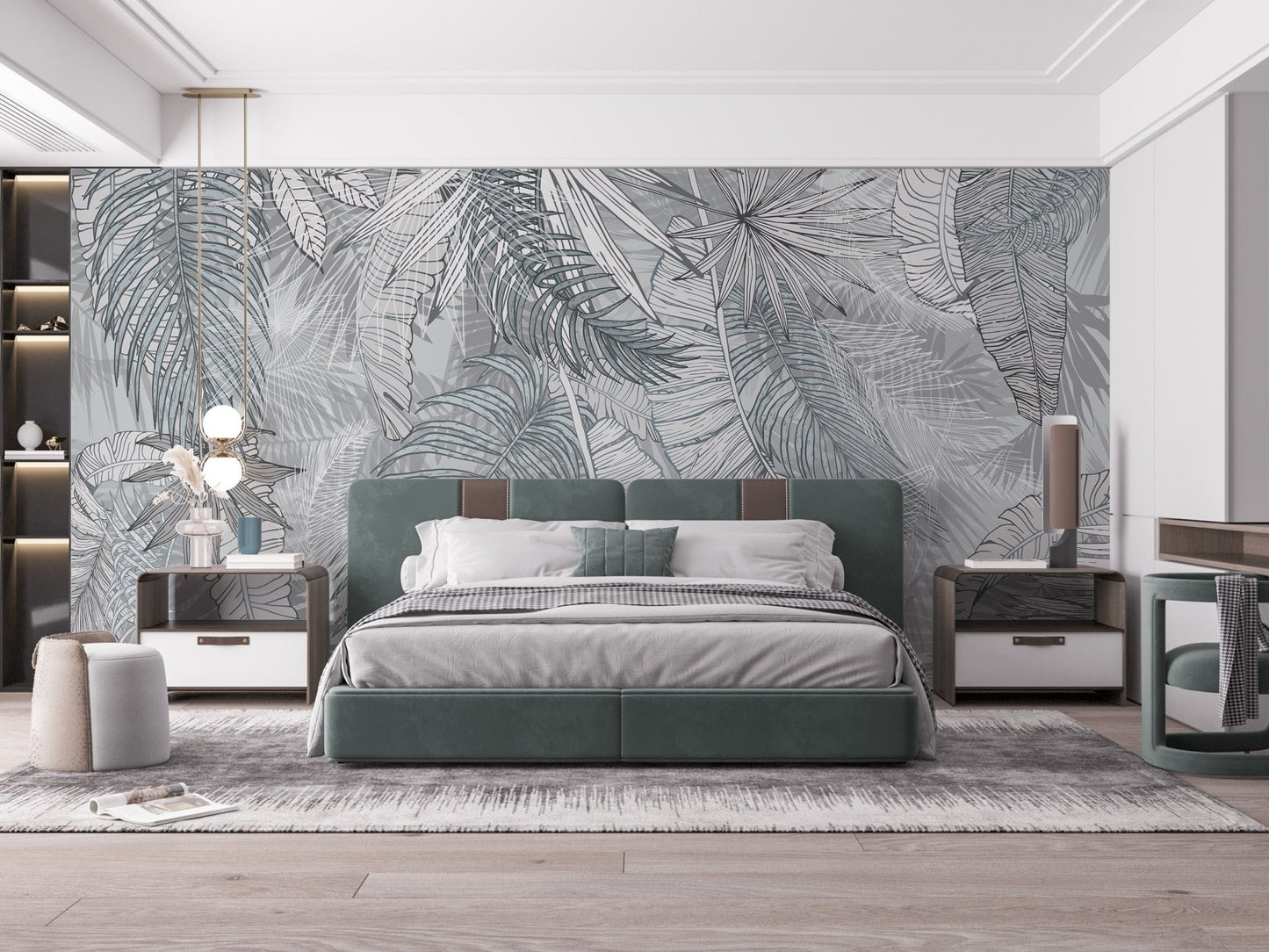 Artistic charcoal leaf wallpaper for walls
A232