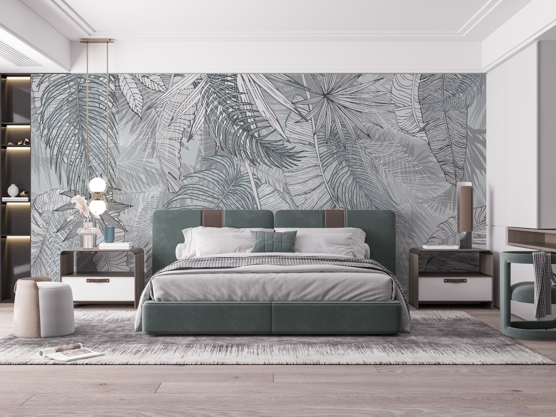 Artistic charcoal leaf wallpaper for walls
A232