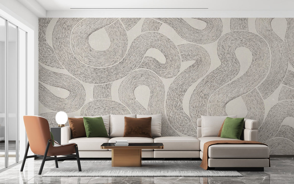 Grey Zen Wallpaper Mural for calm decor C544