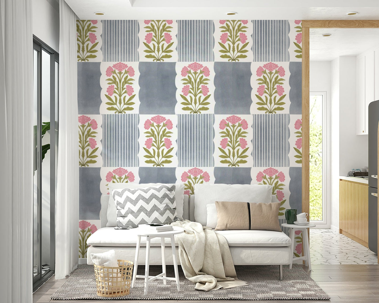 Vertical pattern wallpaper with cozy tones

