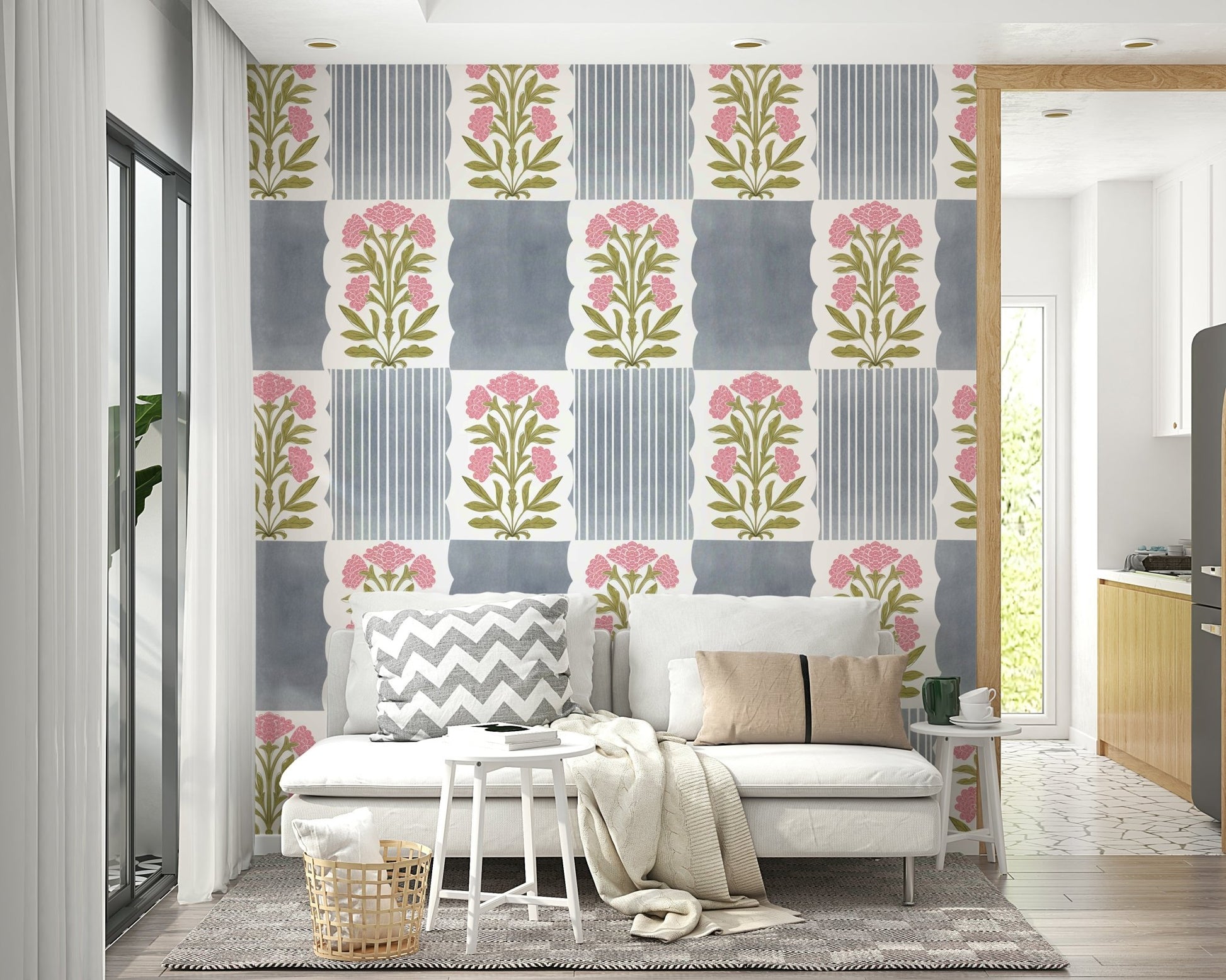 Vertical pattern wallpaper with cozy tones

