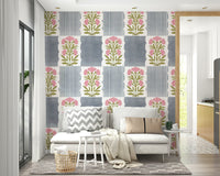 Vertical pattern wallpaper with cozy tones

