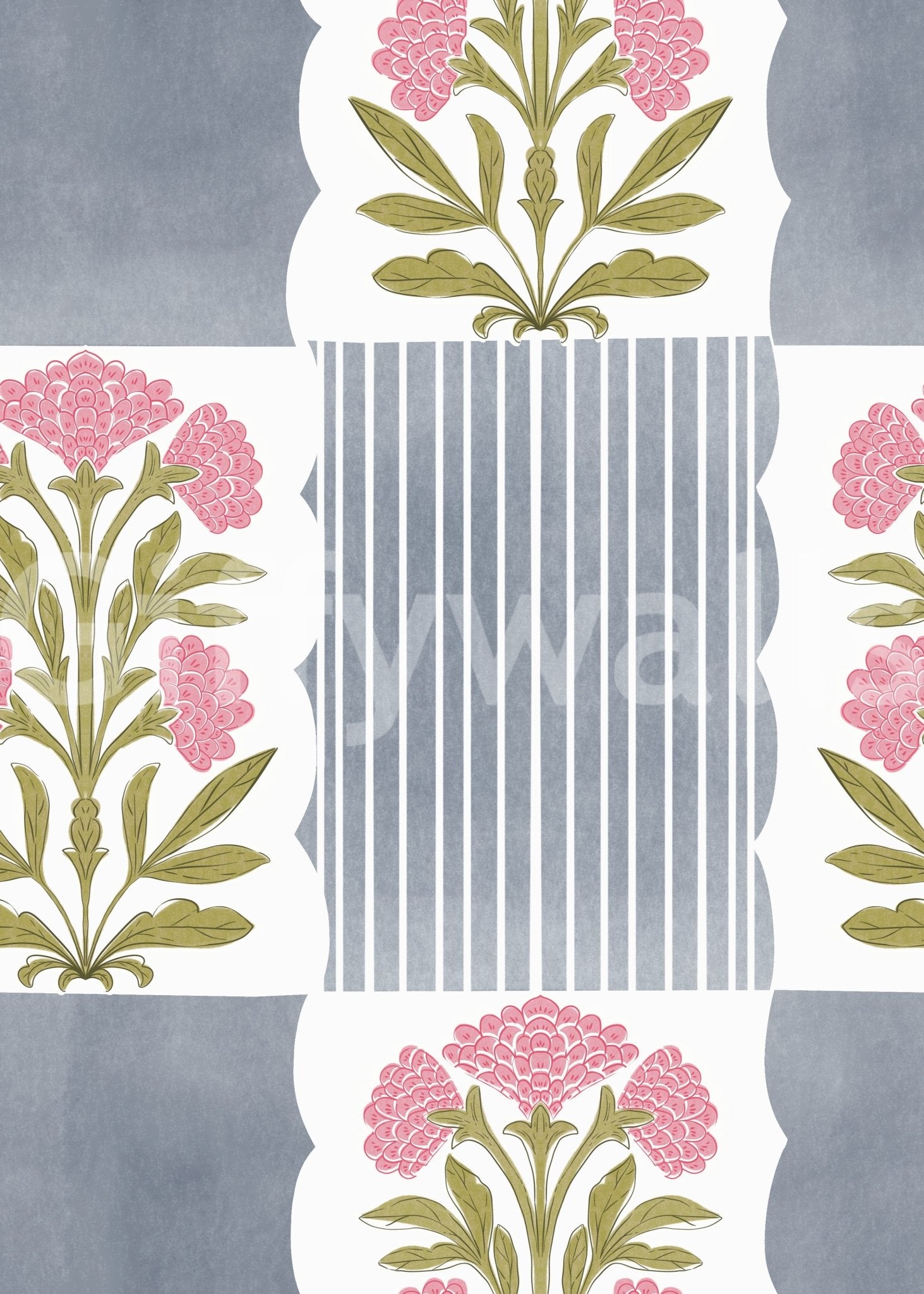 Rose-colored stripe wall mural

