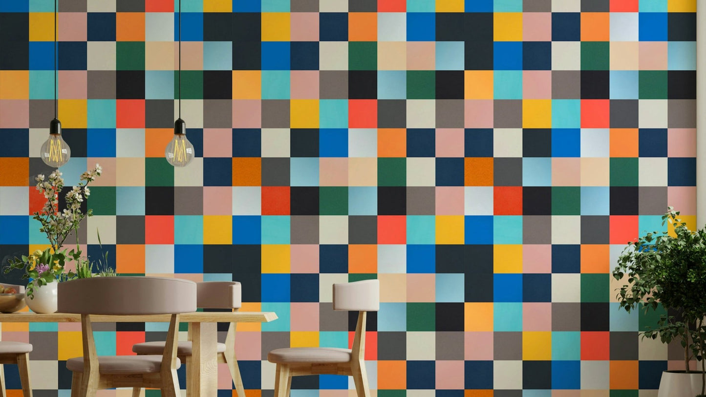 A close-up view of the detailed grid and the interplay of different colors.

