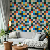 A large-scale abstract art print.

