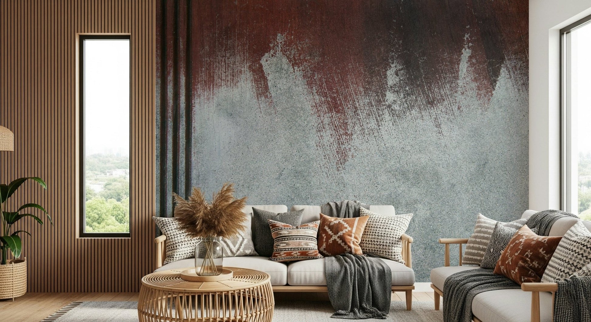 Detail of the subtle texture and smooth fade in the Gritty Fade wall mural.