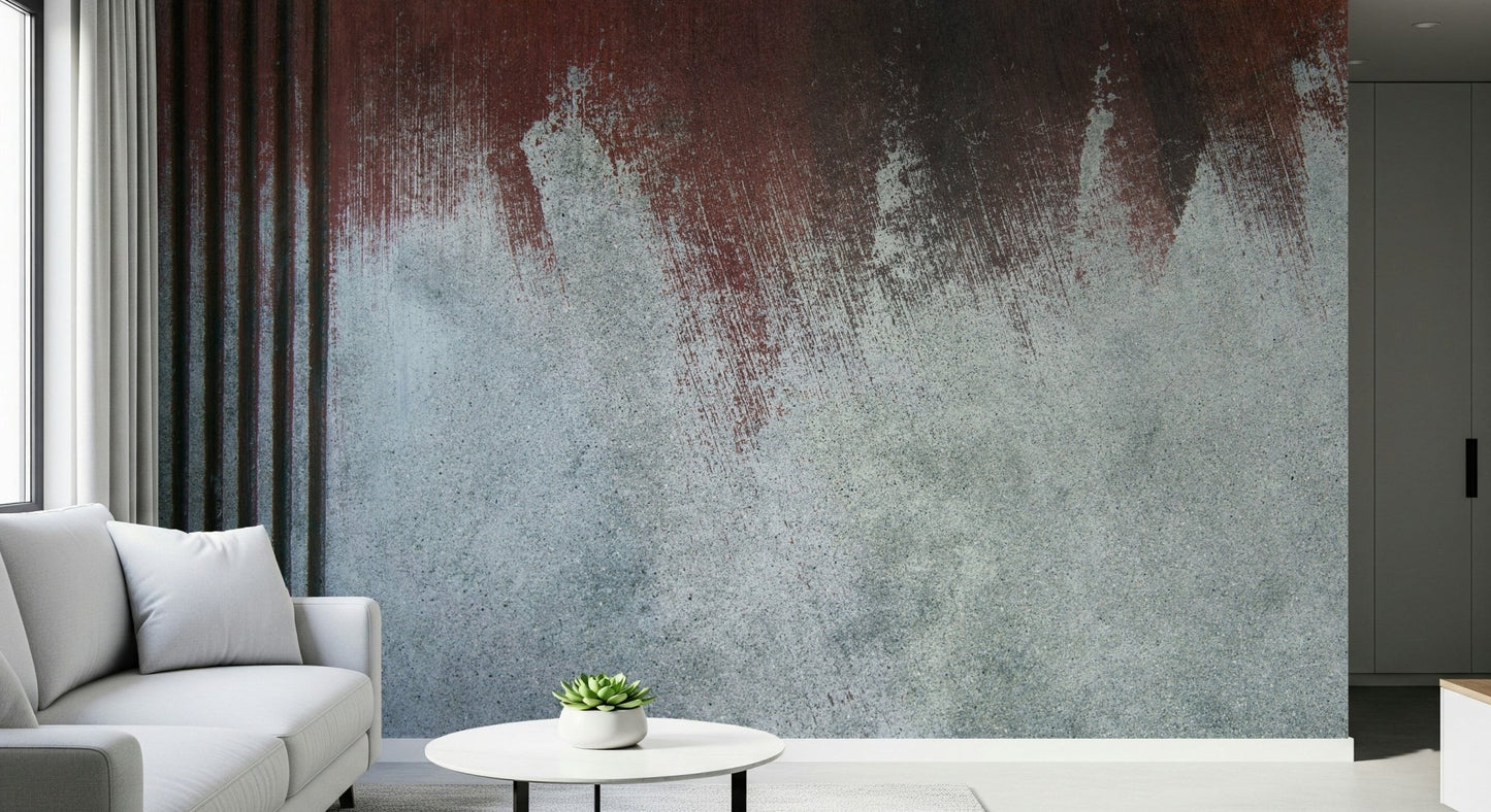 Gritty Fade Wall Mural in a modern entryway, adding deep, atmospheric character.