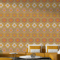 Retro 70s floral wallpaper
