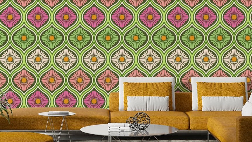 Vintage groovy floral print
