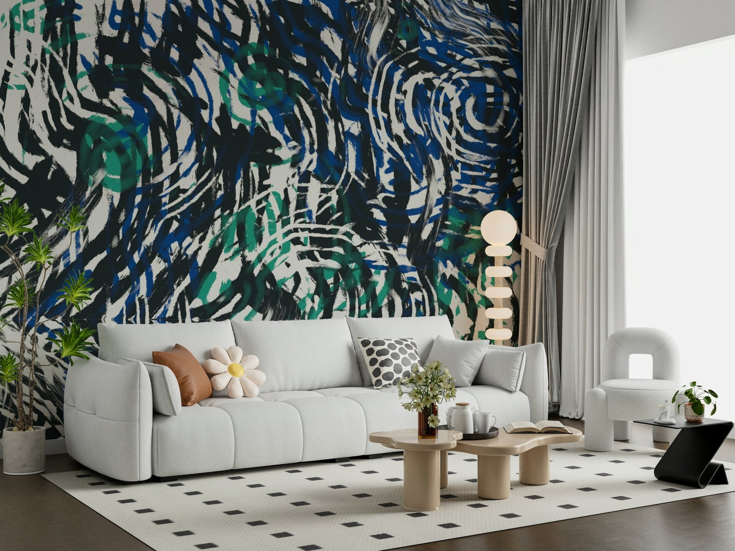 Groovy Brushstrokes Wall Mural -2630471