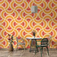 Playful round shapes mural
