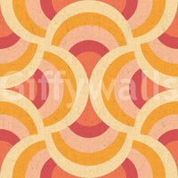 Energetic circular pattern mural
