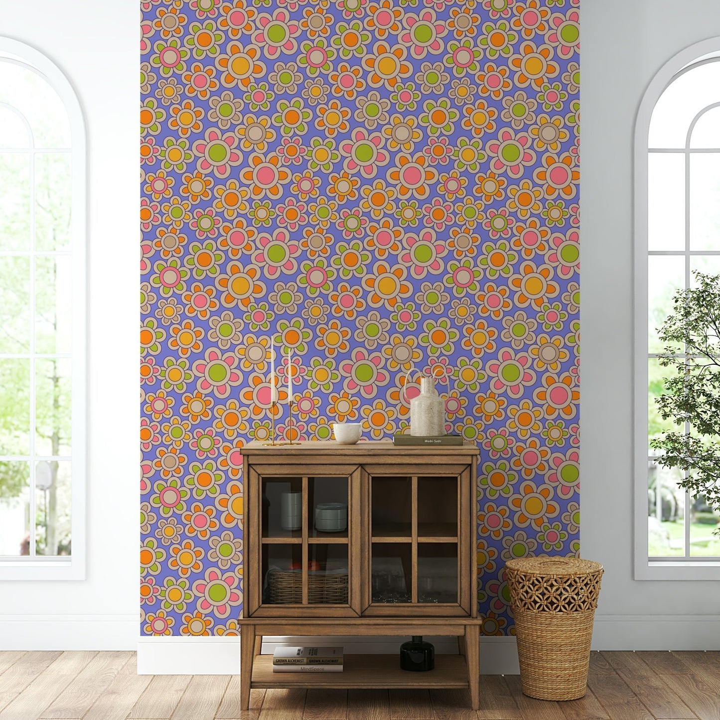 The background of the design is green or purple.

