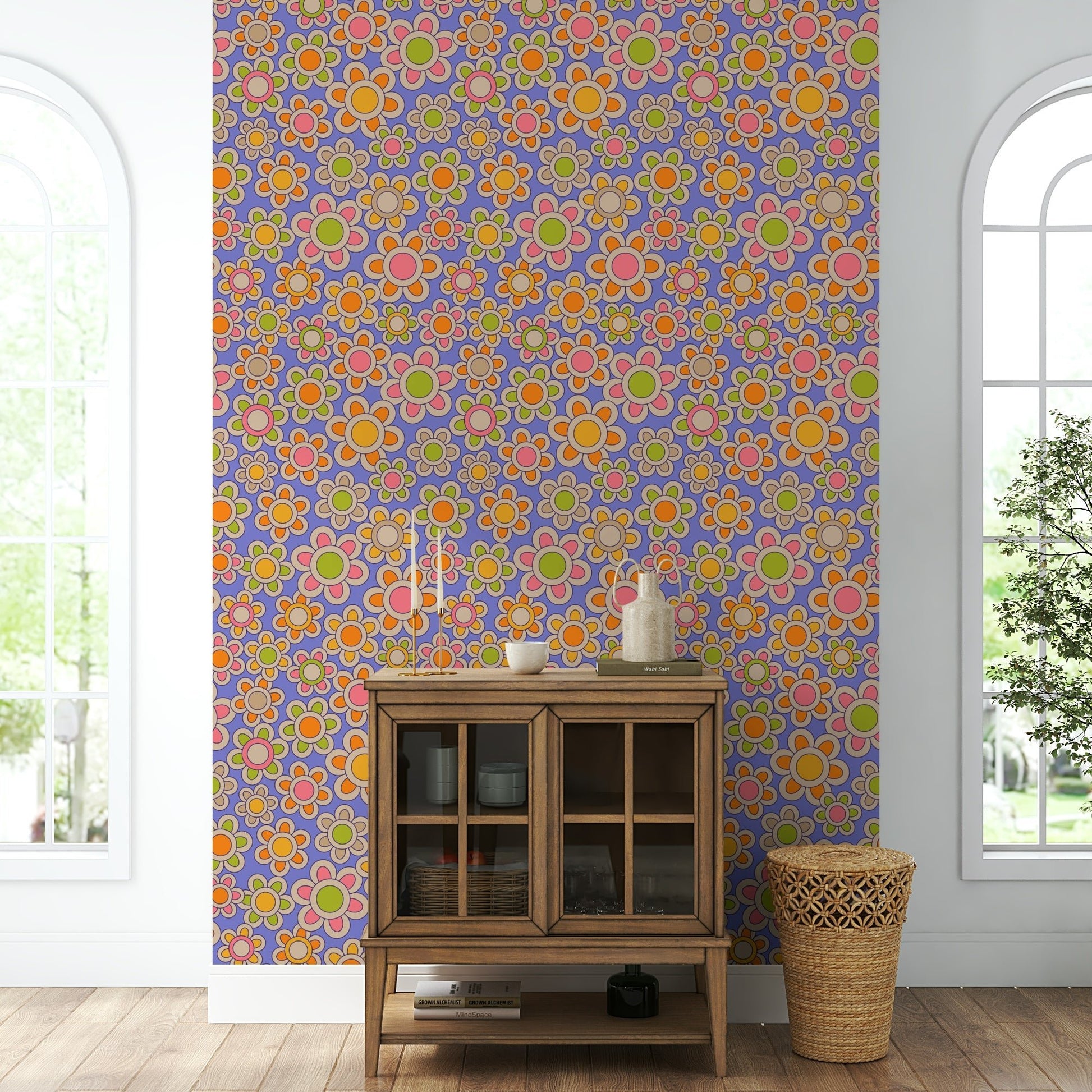 The background of the design is green or purple.

