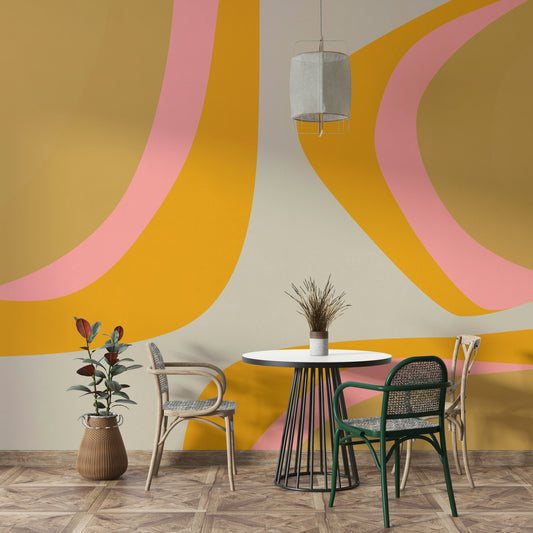 Groovy dreams wall mural with retro abstract patterns


