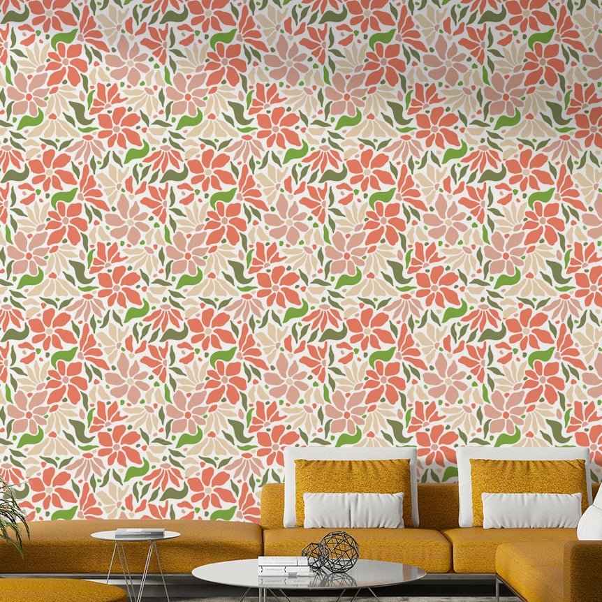 Cheerful and energetic mural wallpaper design

