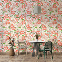 Playful floral pattern wallpaper texture

