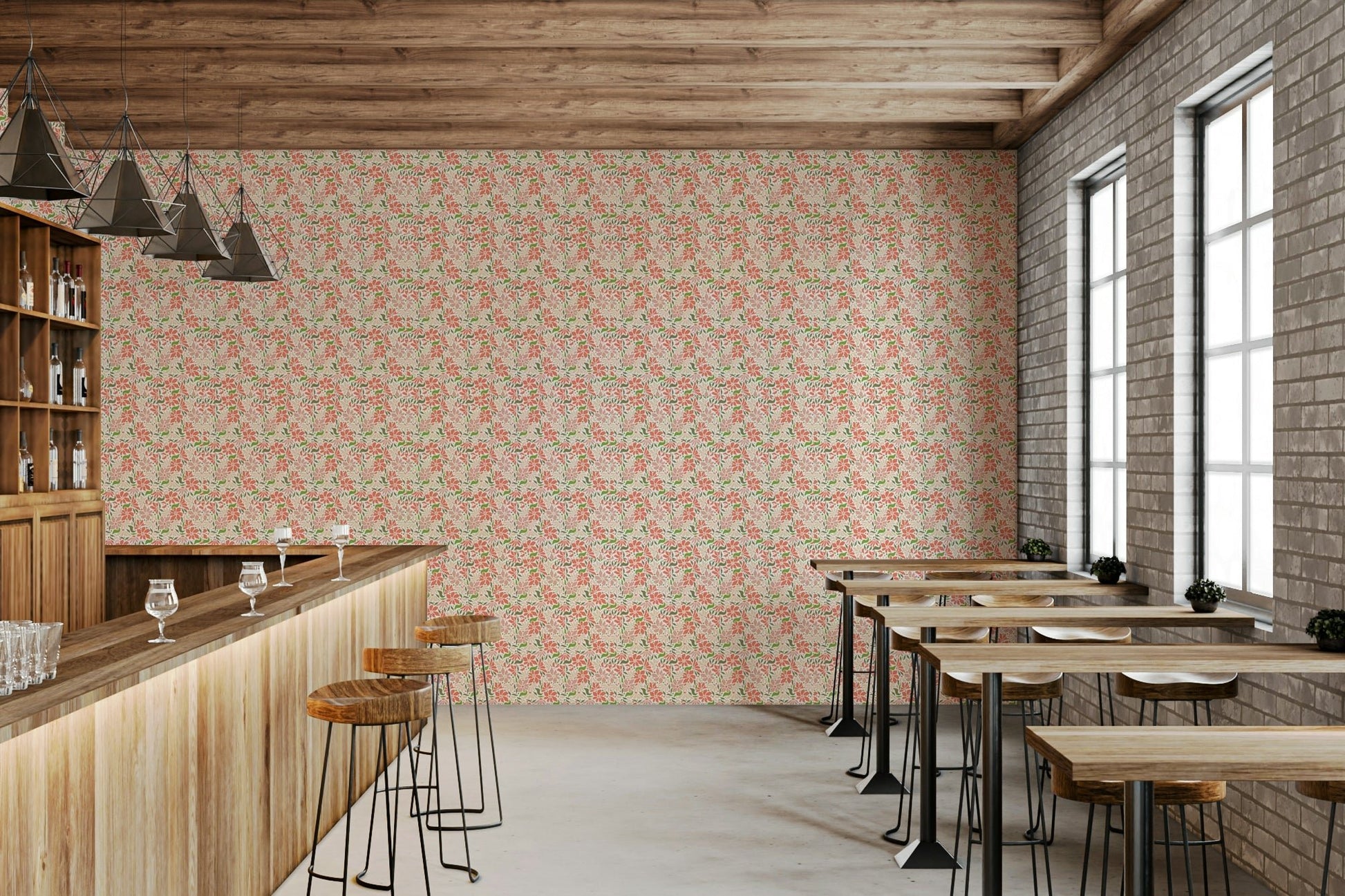 70s inspired flower wallpaper art

