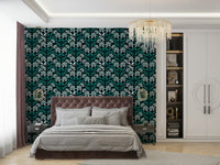 Retro-style mural with groovy floral charm

