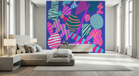 Dynamic Groovy Geometry wallpaper for walls with bold patterned forms and jagged lines.
